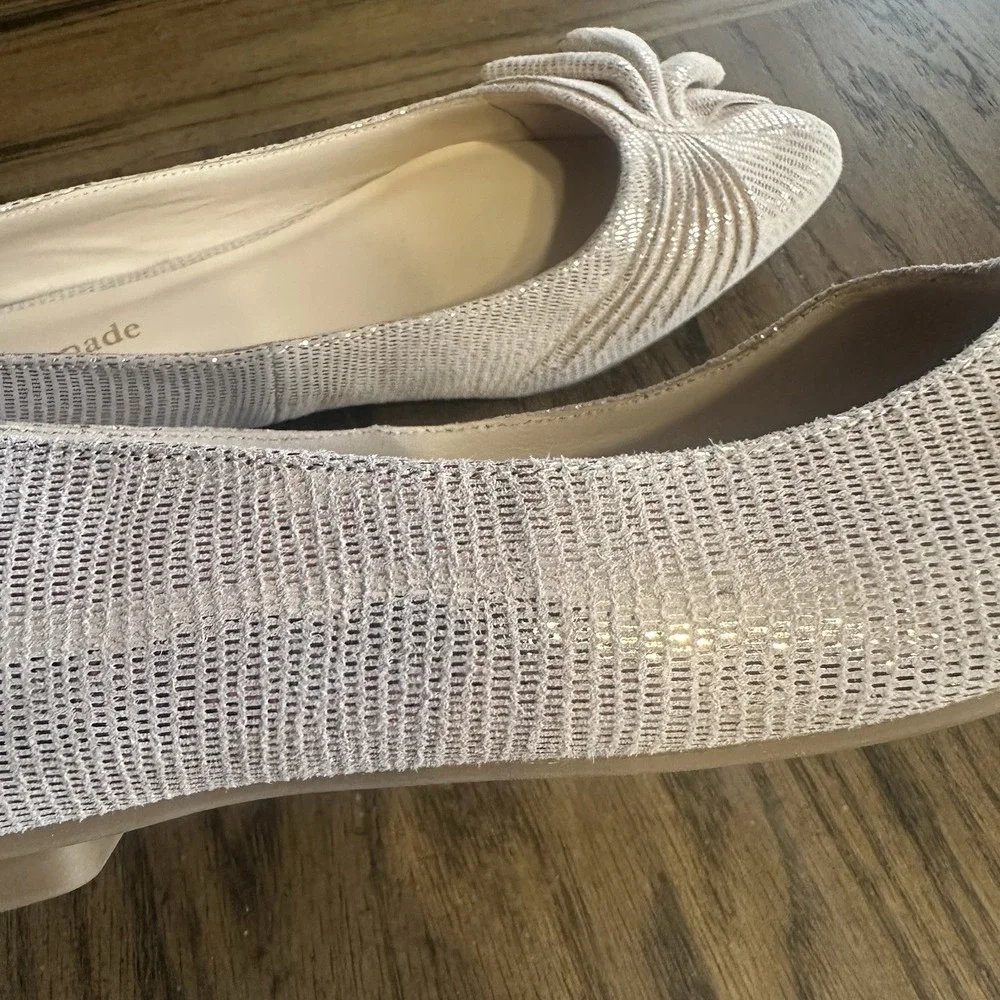 Kate Spade Flats Metallic Rose Gold Suede Leather Pointed Toe Shoes Sz 7M - Picture 10 of 11